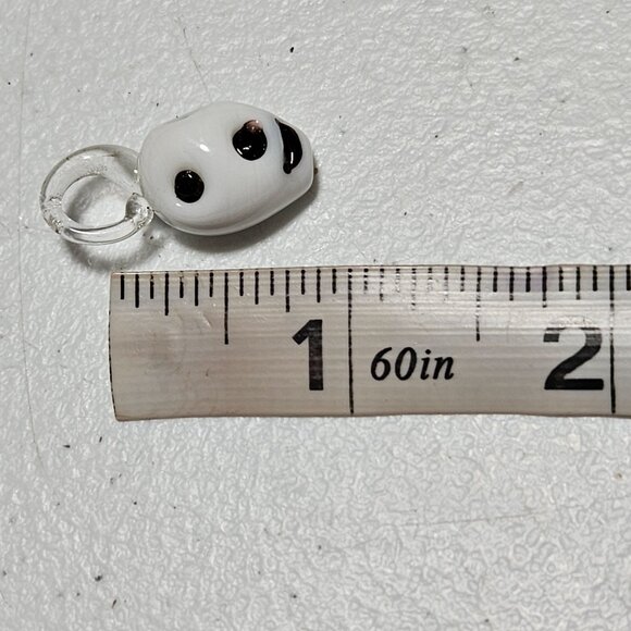 Handmade Glass Ghost Skull Pendant Charm Halloween Jewelry Bracelet Necklace DIY - Picture 3 of 3